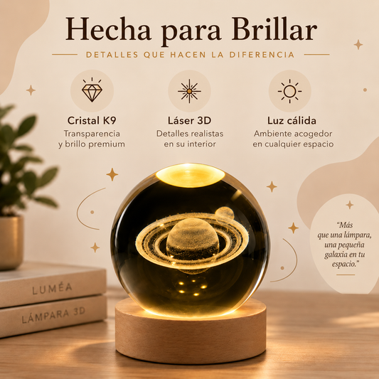 Esfera de cristal 3D Saturno